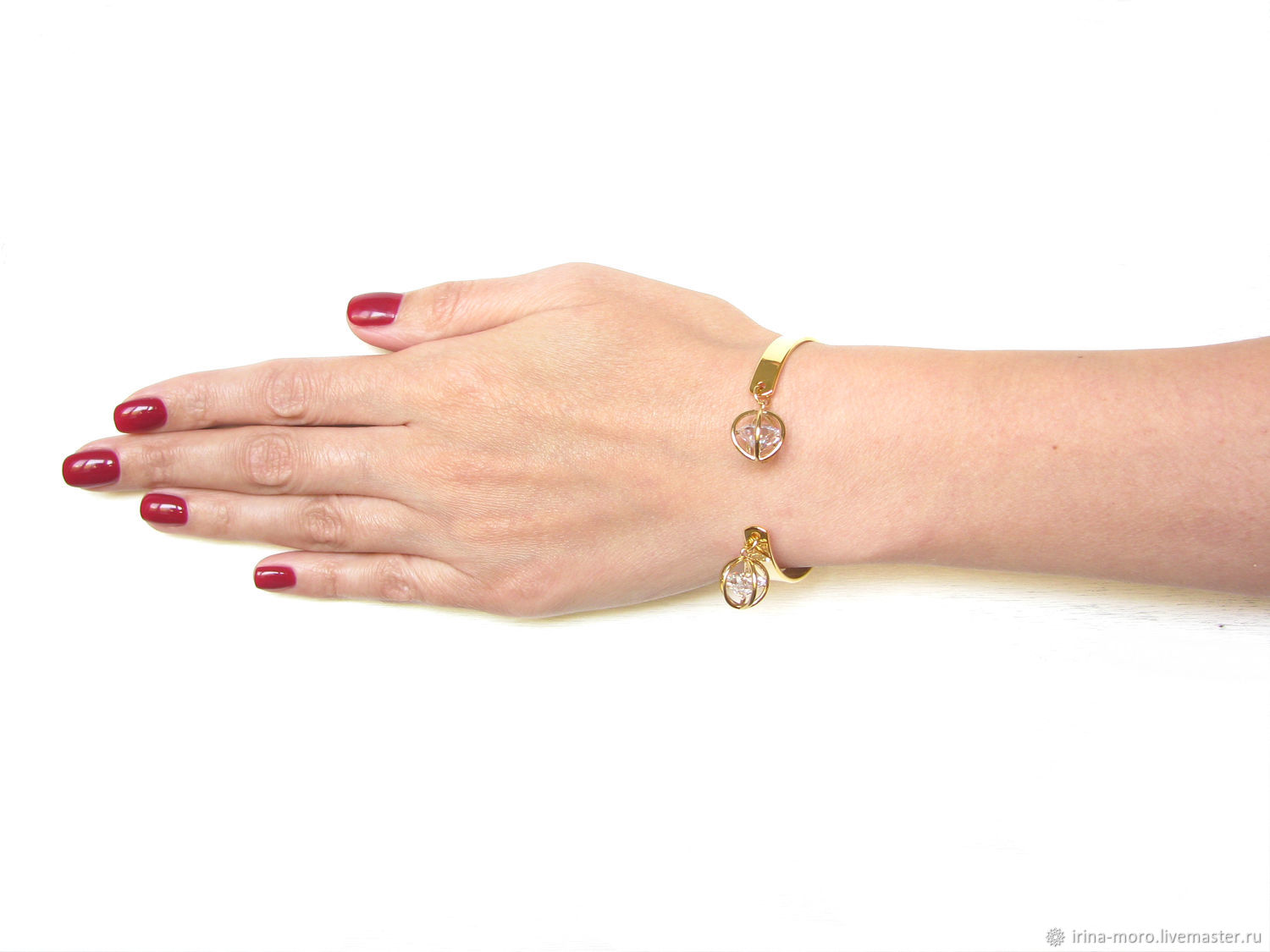 Gold pendant bracelet, zircon bracelet, new year winter – купить на ...