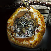 Украшения handmade. Livemaster - original item Gift idea. Sleeping tiger cub – pendant on a cord (lacquer miniature). Handmade.