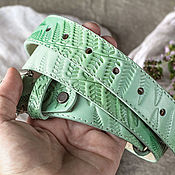 Аксессуары handmade. Livemaster - original item Pale green leather belt. Handmade.
