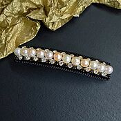 Украшения handmade. Livemaster - original item Automatic hairpin with river pearls 
