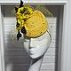 Желтая шляпка таблетка с цветами и вуалью. Шляпы. Анна Андриенко (Головные уборы). Ярмарка Мастеров.  Фото №5