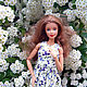 Платье для куклы Barbie с отрезной талией. Одежда для кукол. Кукла с мишкой. Ярмарка Мастеров.  Фото №4