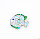 BROOCH, `Fish `. ARIEL - Alena - MOSAIC. Moscow. Brooch - mosaic from natural stones. Brooch with turquoise. Brooch with mother of pearl. Brooch with lapis lazuli. brooch with malachite.

