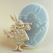 Материалы для творчества handmade. Livemaster - original item Alice in Wonderland mold 6,6 x 5,3cm Rabbit Messenger Silicone Mold. Handmade.