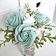 Mint Rose and Stephanotis boutonniere. Miniature of flowers. Composition. Olga-art-flower. My Livemaster. Фото №4