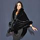 A copy of the product is a velvet scarf with a black fox. Wraps. National Brand. My Livemaster. Фото №4