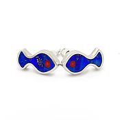Украшения handmade. Livemaster - original item Earrings fish. Lapis lazuli and Corals. Stud earrings.. Handmade.