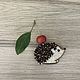  Вышитая брошь Ежик. Брошь-булавка. BerryBrooch. Ярмарка Мастеров.  Фото №4
