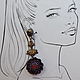 Long flower earrings made of polymer clay, Stud earrings, Moscow,  Фото №1
