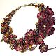 Amber Bordeaux. Choker, removable floral decor. Necklace. ms. Decorator. Online shopping on My Livemaster.  Фото №2
