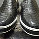 Men's slip-ons made of genuine Python leather, black color. Slip-ons. SHOES&BAGS. Online shopping on My Livemaster.  Фото №2
