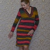 Sweater dress with accessories wool blend