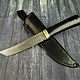 Handmade samurai knife, forged Damascus steel, Knives, Moscow,  Фото №1