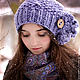 Вязаная шапочка «Лаванда». Шапки. NewRareRu.Knitting (Вера). Ярмарка Мастеров.  Фото №5
