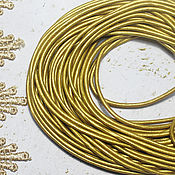 Материалы для творчества handmade. Livemaster - original item Leather cord 2 mm Gold 50 cm genuine leather. Handmade.
