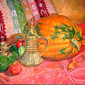 Картина Сосны на закате акварель