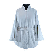 Одежда handmade. Livemaster - original item Cashmere short coat batwing white. Handmade.