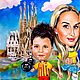 Cartoon family 'In Barcelona'. Caricature. ArtFairy Portrets and Caricatures (artfairy). Online shopping on My Livemaster.  Фото №2