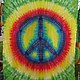 Полотно "Миру-мир!", узелковый батик, Атрибутика субкультур, Санкт-Петербург,  Фото №1