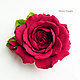 Hair bow/brooch/headband 'Dark red rose with buds', Hairpins, Zarechny,  Фото №1