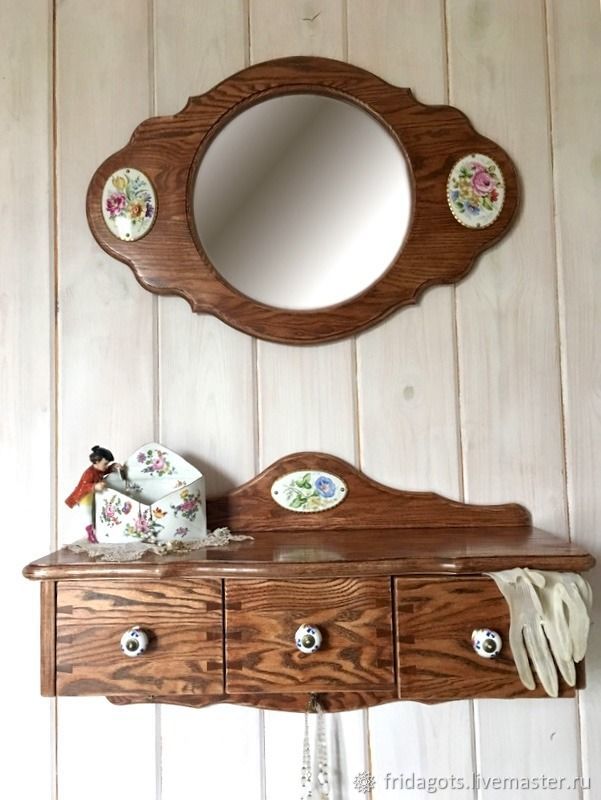 Headset: shelf-console and mirror ' a Little Meissen', Shelves, Kaluga,  Фото №1
