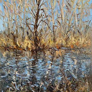 Весенний пейзаж, масло, холст 50/40 см. Пленэр. . Картины и панно ручной работы - Ярмарка Мастеров Картины и панно ручной работы. Ярмарка Мастеров - ручная работа Весенний пейзаж, масло, холст 50/40 см. Пленэр. Handmade.