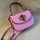 Mini handbag, made of genuine python leather, in pink, Crossbody bag, St. Petersburg,  Фото №1