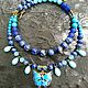 Necklace made of lapis lazuli, turkmenica with butterfly. Necklace. Jewelry Elena. My Livemaster. Фото №4