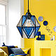 Suspended geometric lamp light ultramarine, Ceiling and pendant lights, Magnitogorsk,  Фото №1