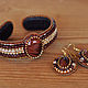 Beaded bracelet and beaded earrings Honey brown gold, Jewelry Sets, St. Petersburg,  Фото №1