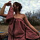 Pale Pink Ethnic Linen Dress «Flamingo». Dresses. mongolia. Ярмарка Мастеров.  Фото №5