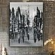Черно белые картины на стену Абстрактные картины Ночной город, Картины, Санкт-Петербург,  Фото №1
