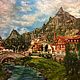 Oil painting of magnificent Switzerland against the background of mountains.Painting landscape. Pictures. sharaeva-elena. My Livemaster. Фото №5