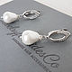 Earrings with zircons and cotton pearls. Earrings. Wedding jewelry hair pins. Online shopping on My Livemaster.  Фото №2