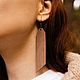 Серьги из кожи Бохо. Серьги классические. 'Швы и Нити' + 'Гори, но не сгорай'. Ярмарка Мастеров.  Фото №4