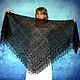 Black shawl,Hand knit shawl,Lace Russian shawl,Woolen wrap №97, Shawls, Tashkent,  Фото №1