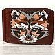 Racoon Hand Painted Wallet, ID Card Leather Wallet. Clamps. Made In Rainbow. My Livemaster. Фото №5