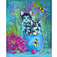 Animal painting. Oil painting cat 'Adventures of kittens', Pictures, Belgorod,  Фото №1