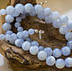 Order Blue agate beads. Beautiful magic stones (silakamnia). Livemaster. . Necklace Фото №3