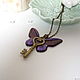 Transparent Pendant Key Purple Butterfly Boho Eco Key Heart Pendant. Pendants. WonderLand. Online shopping on My Livemaster.  Фото №2