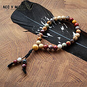 Фен-шуй и эзотерика handmade. Livemaster - original item Rosary of jasper and black onyx, 27 beads (8 mm). Handmade.
