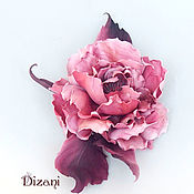 Brooch-barrette rose 