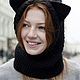 Заказать Вязаный снуд с капюшоном Кот. Woolcraft. Ярмарка Мастеров. . Капюшоны Фото №3