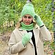 Downy Winter Set ' In Bright Lime Color'. Headwear Sets. Down shop (TeploPuha34). Online shopping on My Livemaster.  Фото №2