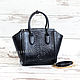 Классическая женская черная сумка из кожи питона, Классическая сумка, Москва,  Фото №1
