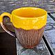 Заказать Яркая кружка, солнечная желтая чашка кокос для чая. LAMA - Красивая посуда. Ярмарка Мастеров. . Кружки и чашки Фото №3