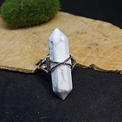 Украшения handmade. Livemaster - original item Split ring with marble Crystal. Handmade.