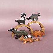 Wooden foxes  set