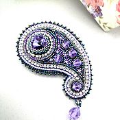 Украшения handmade. Livemaster - original item Brooch-pin: PAISLEY purple. with Swarovski crystals.. Handmade.