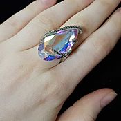 Украшения handmade. Livemaster - original item Silver ring with quartz 28h14 mm. Handmade.